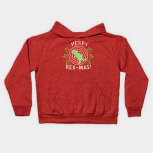 Merry Rex-mas Kids Dinosaur Christmas Kids Hoodie